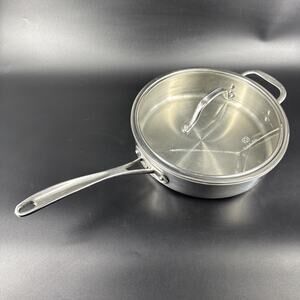 Calphalon 3 QT Quart Stainless Steel Pan Skillet Saute With Glass Lid #5003
